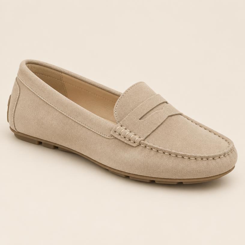 Mocassim Feminino Camurça Bege