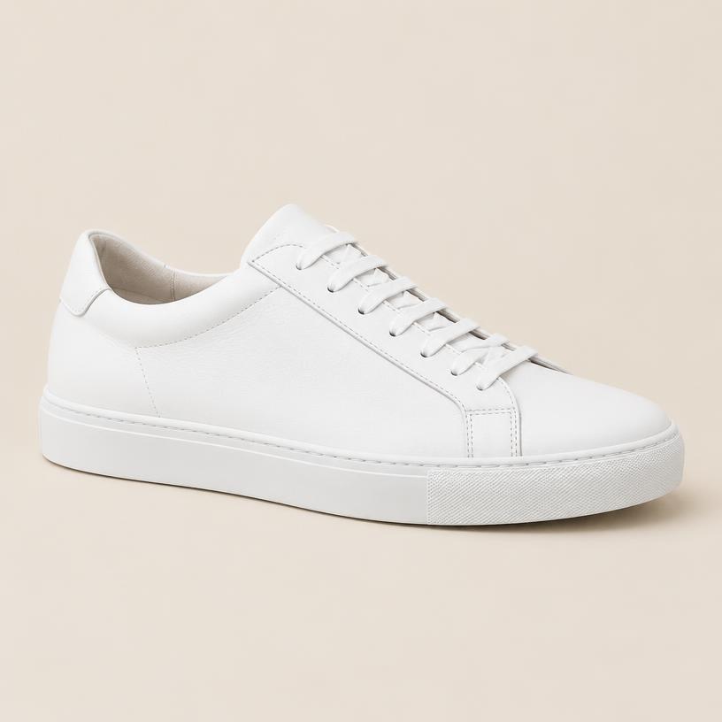 Tênis Masculino Couro Branco Minimal